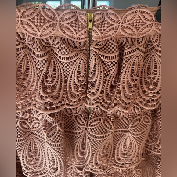 Self-Portrait Lace Mini Skirt in Blush - Picture 6 of 10